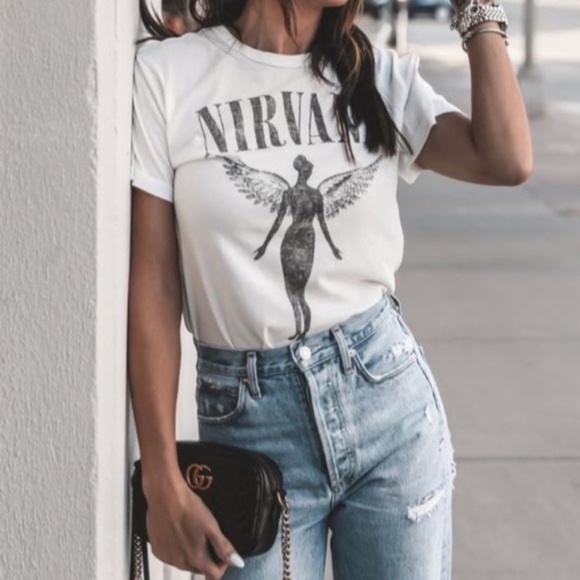 Tops - SOLD OUT White Nirvana Vintage Concert Band Graphic T-Shirt